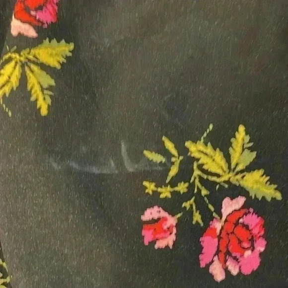 Old Navy Women’s Medium Black Floral Flare 3/4 Sleeve Tunic Shift Dress - Picture 8 of 10
